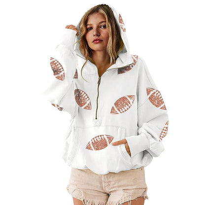 Women's Football Half-Zip Hoodie