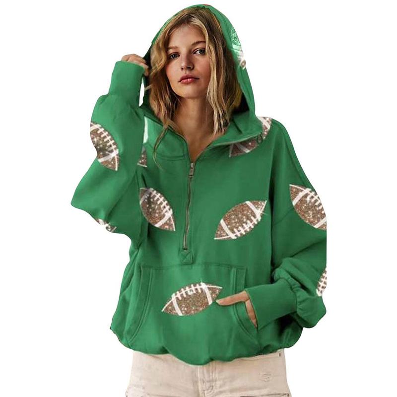 Women's Football Half-Zip Hoodie