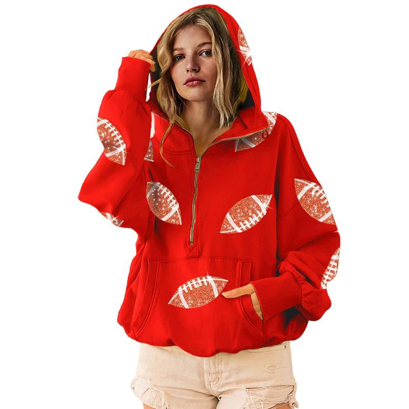 Women's Football Half-Zip Hoodie